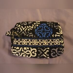 Vera Bradley Canterberry Cobalt Waterproof Lined Cosmetic Bag NWOT